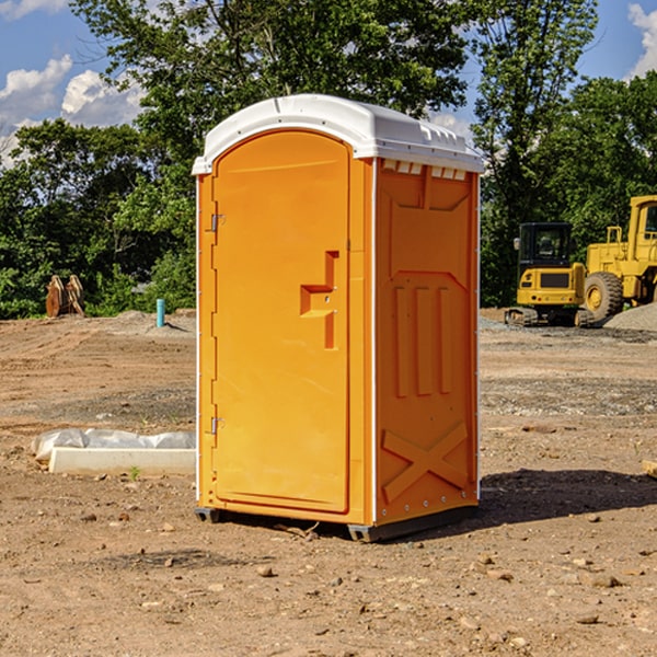 how often are the porta potties cleaned and serviced during a rental period in Caledonia MN